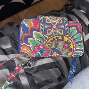Vera Bradley Navy Multicolor Paisley Wristlet Wallet